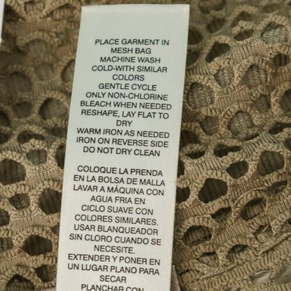 Chico's 3 Size XL Tan Open Knit Novelty Drape Mesh 3/4 Sleeve Cardigan Jacket - Picture 5 of 6